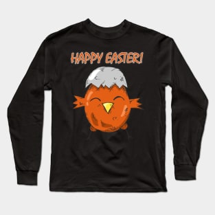 Cute orange Easter chick - Happy Easter! Long Sleeve T-Shirt